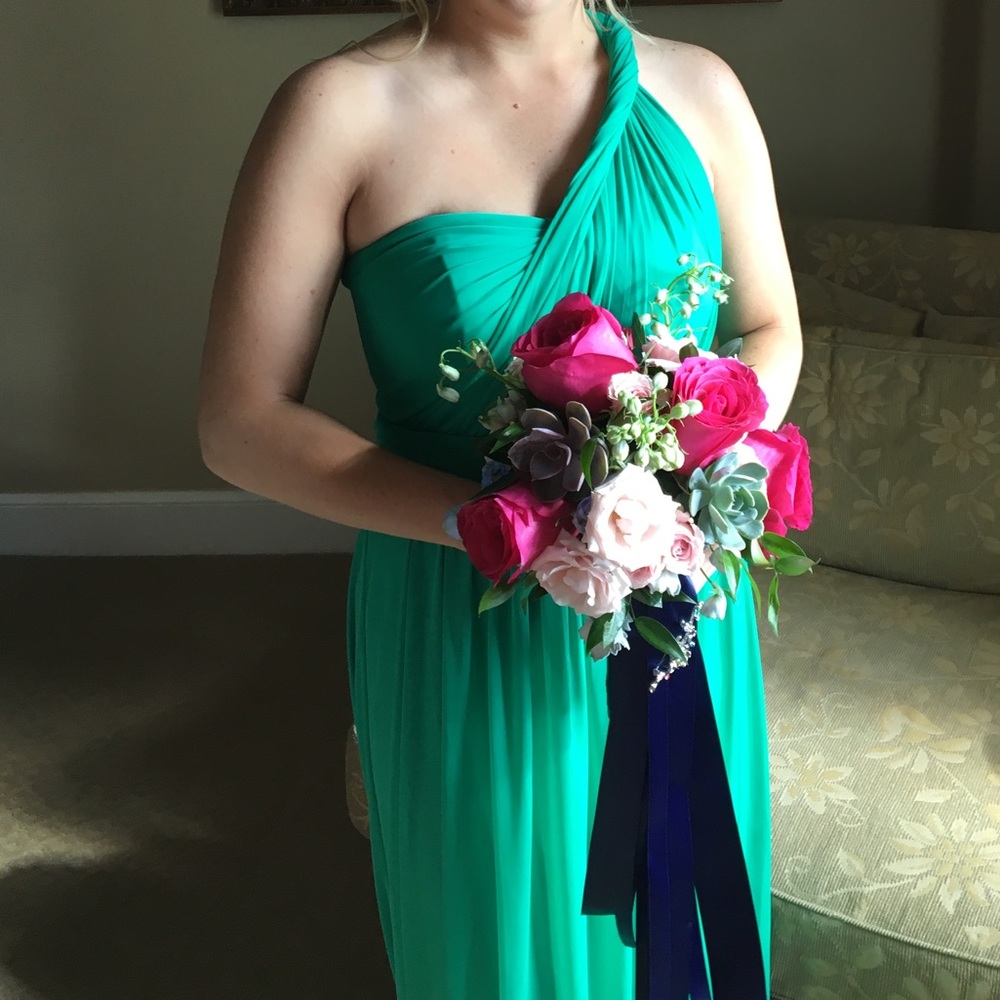 Emerald Green Versa Convertible Mesh Dress